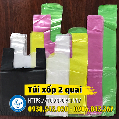Túi xốp 2 quai nhiều màu