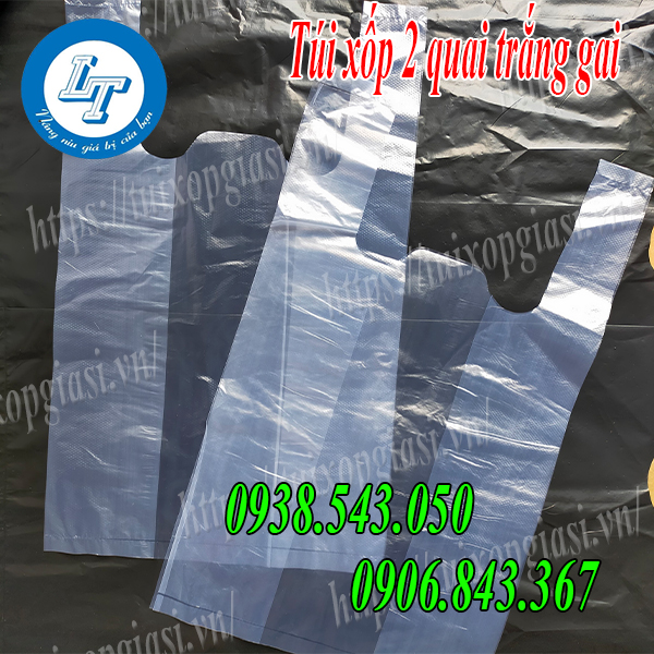 Túi xốp 2 quai trắng gai