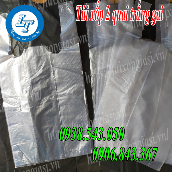 Túi xốp 2 quai trắng gai