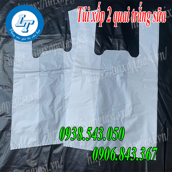 Túi xốp 2 quai trắng sữa