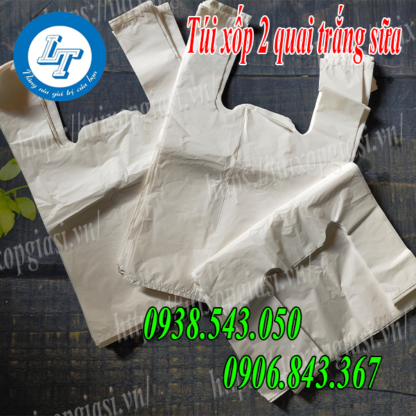 Túi xốp 2 quai trắng sữa