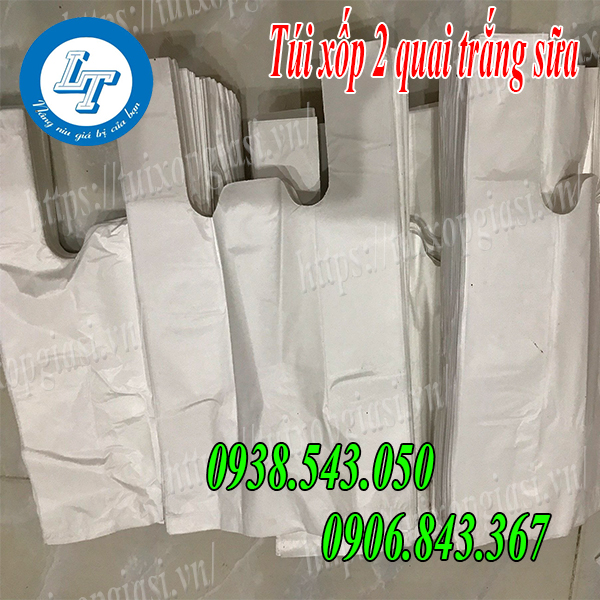 Túi xốp 2 quai trắng sữa