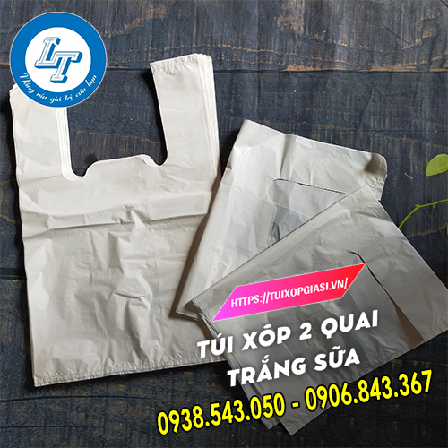 Túi xốp 2 quai trắng sữa