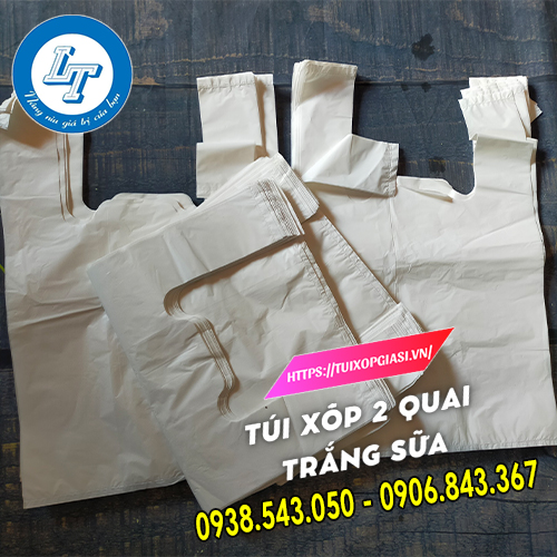 Túi xốp 2 quai trắng sữa