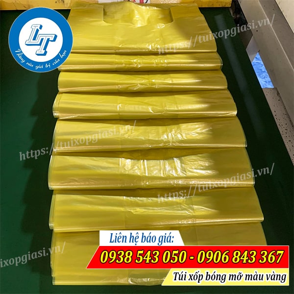 Túi xốp bóng mỡ màu vàng đẹp