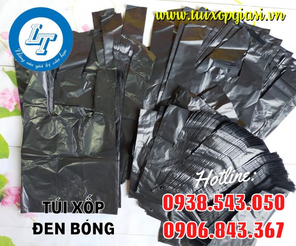 Túi xốp đen bóng 2 quai