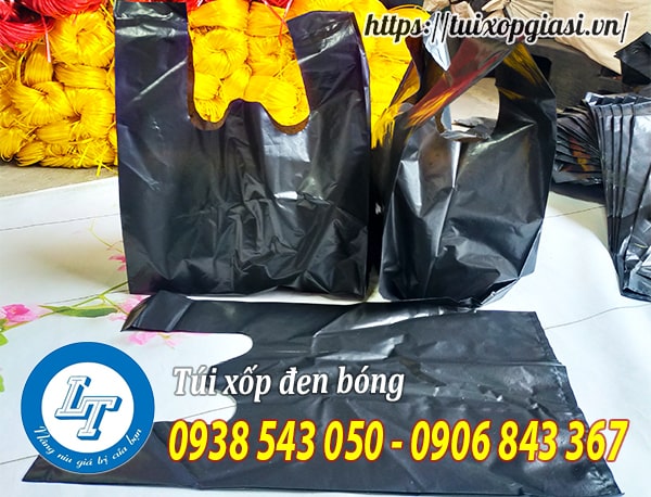 Túi xốp đen bóng đựng đồ rác thải