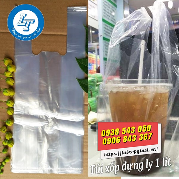 Túi xốp đựng ly trà tắc 1 lít