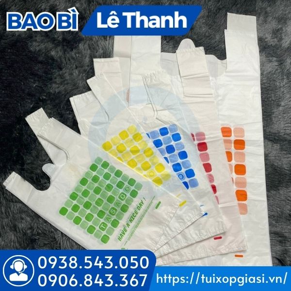 Túi xốp siêu thị in đa dạng kích cỡ
