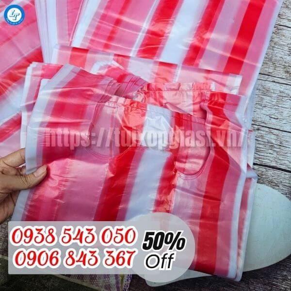 Túi xốp sọc đỏ trắng chất lượng