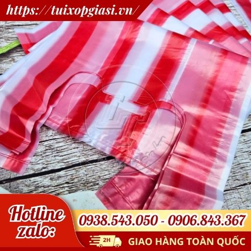 Túi xốp sọc đỏ trắng