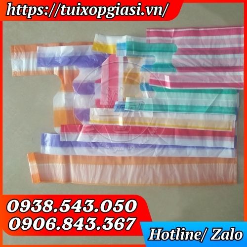 Túi xốp sọc đủ màu