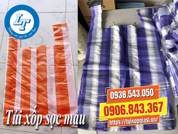 Túi xốp sọc màu giá rẻ