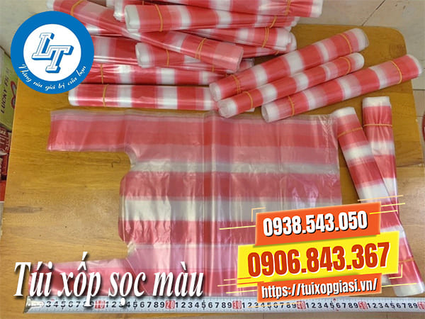Túi xốp sọc màu giá rẻ