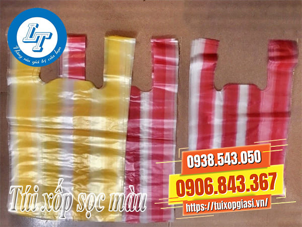 Túi xốp sọc màu giá rẻ