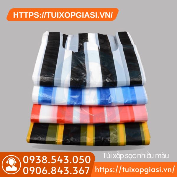 Túi xốp sọc nhiều màu giá sỉ tốt nhất HCM