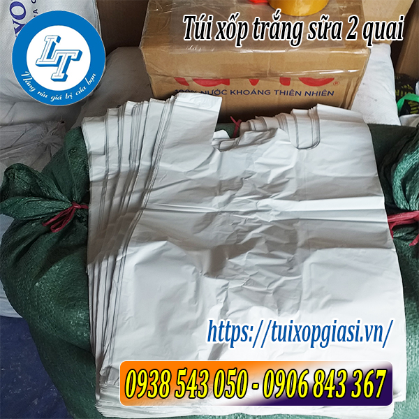 Túi xốp trắng sữa 2 quai giá rẻ, uy tín tphcm