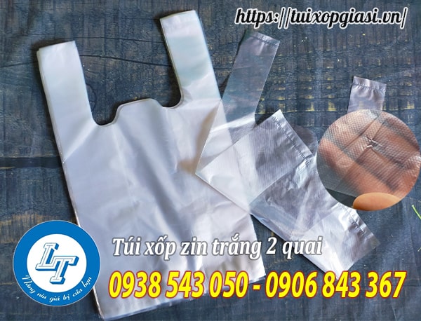 Túi xốp zin trắng 2 quai