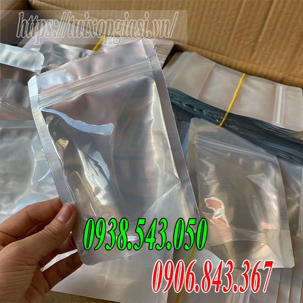 Túi zip 1 mặt bạc