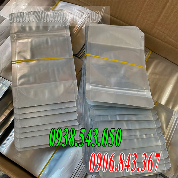 Túi zip 1 mặt bạc