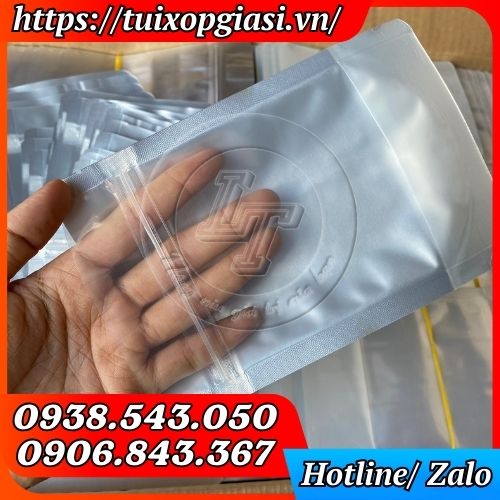 Túi zip 1 mặt bạc