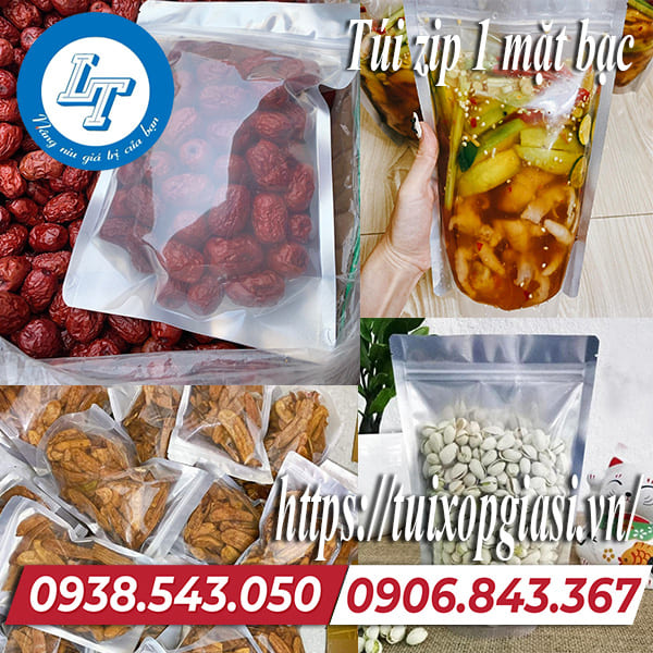 Túi zip 1 mặt bạc giá rẻ nhất tiền giang