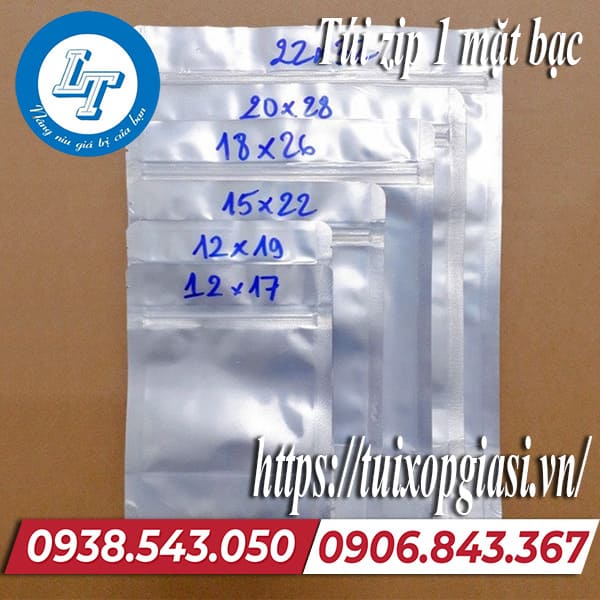 Túi zip 1 mặt bạc giá rẻ nhất tiền giang