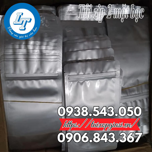 Túi zip 2 mặt bạc chất lượng