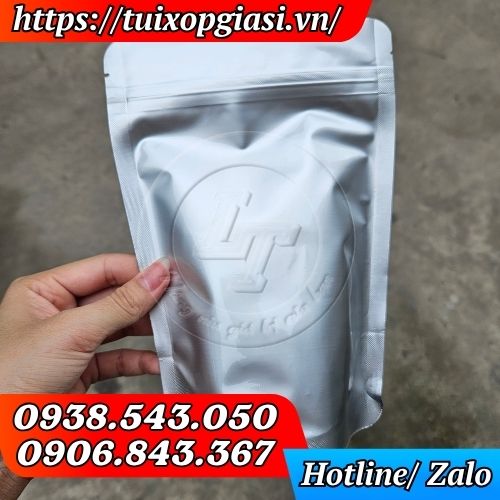 Túi zip 2 mặc bạc