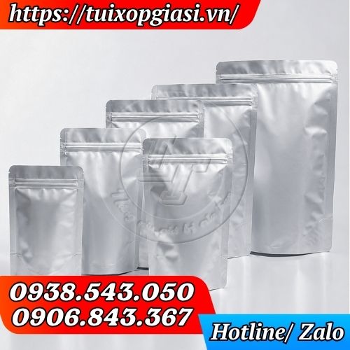Túi zip 2 mặt bạc đa dạng kích cỡ