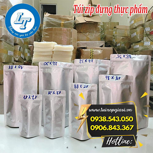 Túi zip 2 mặt bạc đựng thực phẩm