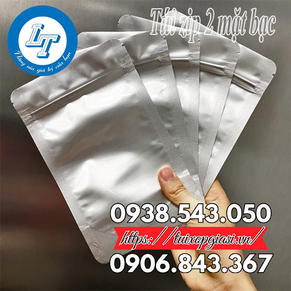 Túi zip 2 mặt bạc giá rẻ