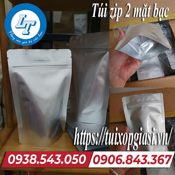 Túi zip 2 mặt bạc giá rẻ tại Tiền Giang