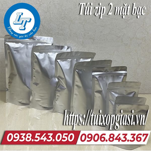 Túi zip 2 mặt bạc giá rẻ tại Tiền Giang