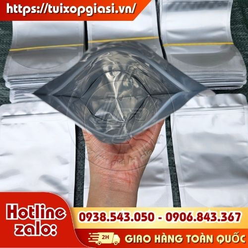 Túi zip 2 mặt bạc