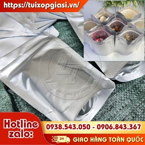 Túi zip 2 mặt bạc