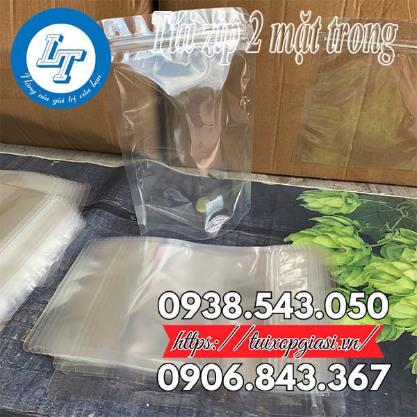 Túi zip 2 mặt trong đáy đứng Túi zip 2 mặt trong đáy đứng