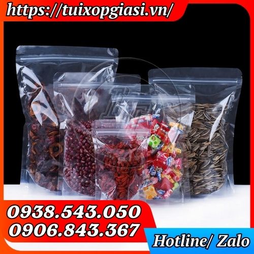 Túi zip 2 mặt trong đựng bánh kẹo, đồ khô