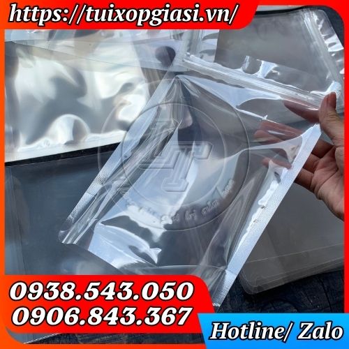 Túi zip 2 mặt trong suốt đáy đứng