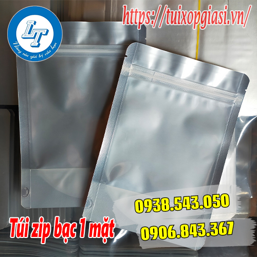 Túi zip bạc 1 mặt
