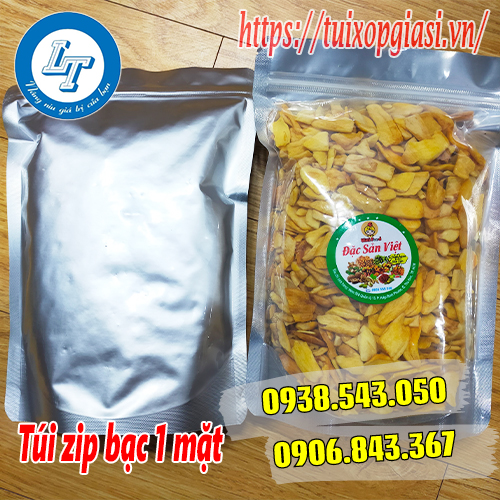 Túi zip bạc 1 mặt