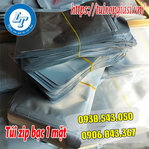 Túi zip 1 mặt bạc giá rẻ