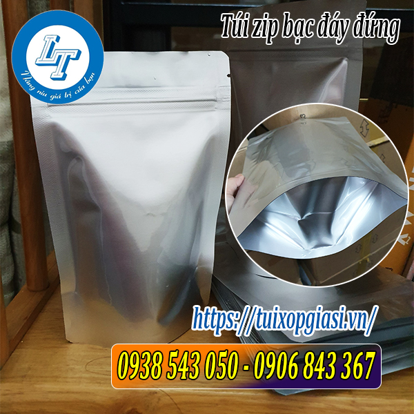 Túi zip bạc đáy đứng giá rẻ Túi zip bạc đáy đứng giá rẻ