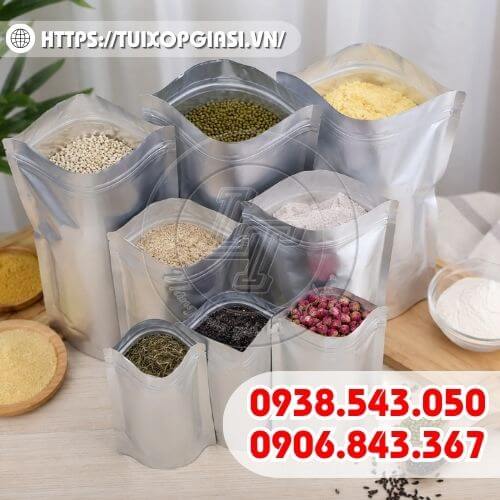 Túi zip bạc đựng hạt, ngũ cốc
