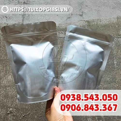 Túi zip bạc đựng hạt