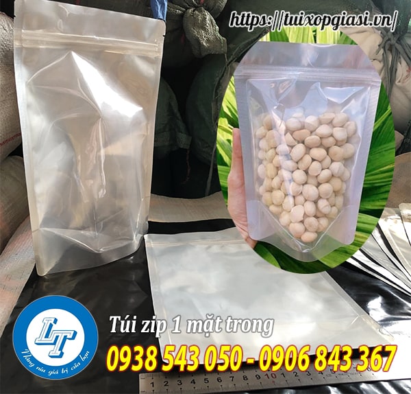 Túi zip bấm miệng 1 mặt trong
