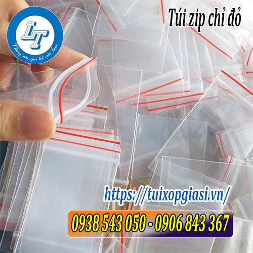 Túi zip chỉ đỏ