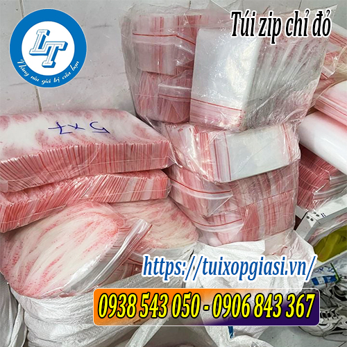 Túi zip chỉ đỏ