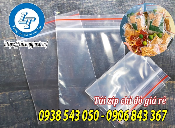 Túi zip chỉ đỏ