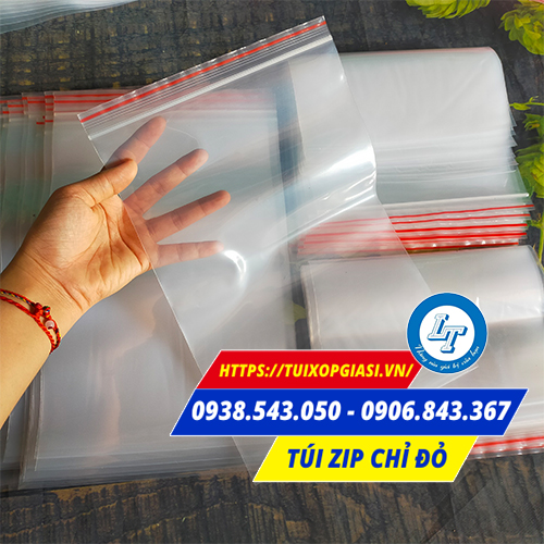 Túi zip chỉ đỏ